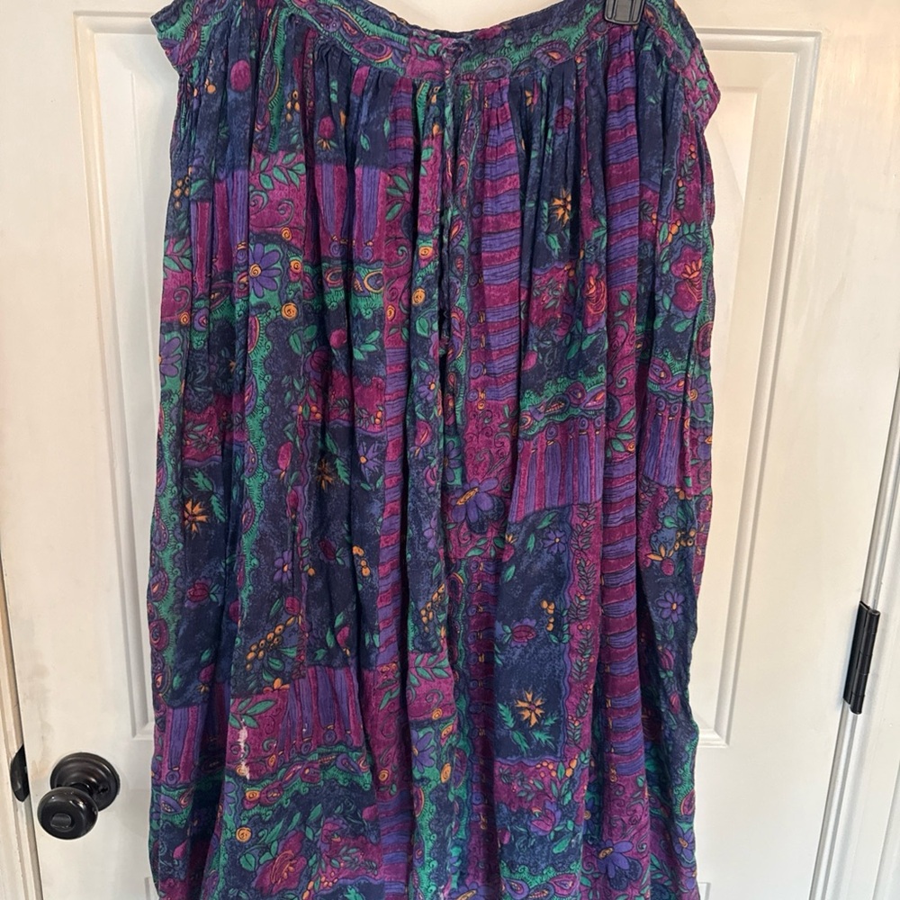 Vintage Bohemian Floral Patchwork Skirt - Multicolor